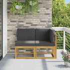 Modulaire tuinzitbank midden en hoek 122x63x73 cm wit acaciahout