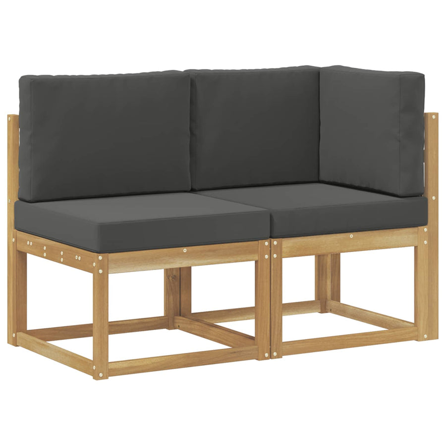 Outdoor Midden- en Hoeksalon 2 Stuk Wit Massief Acaciahout