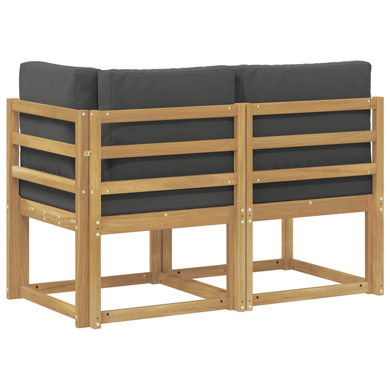 Outdoor Midden- en Hoeksalon 2 Stuk Wit Massief Acaciahout