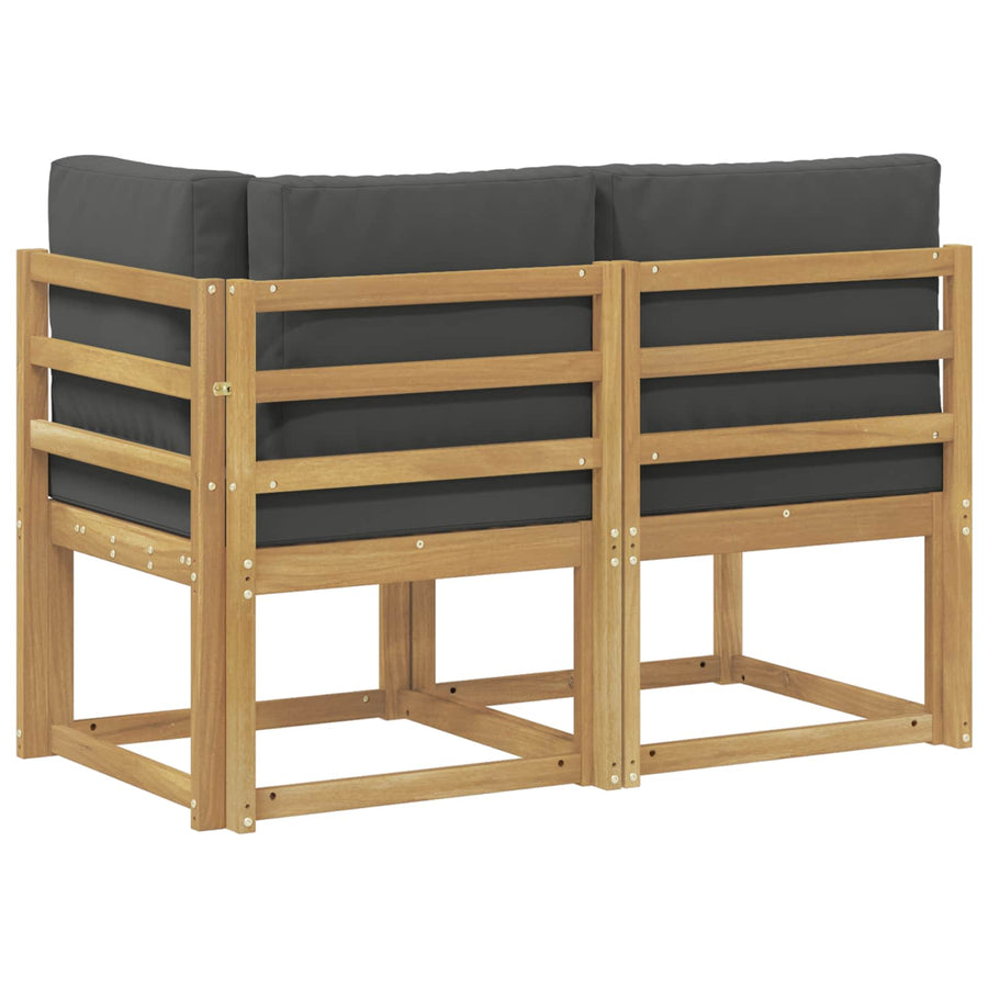 Outdoor Midden- en Hoeksalon 2 Stuk Wit Massief Acaciahout