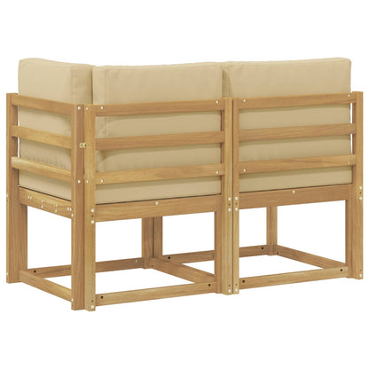 Outdoor Midden- en Hoeksalon 2 Stuk Wit Massief Acaciahout