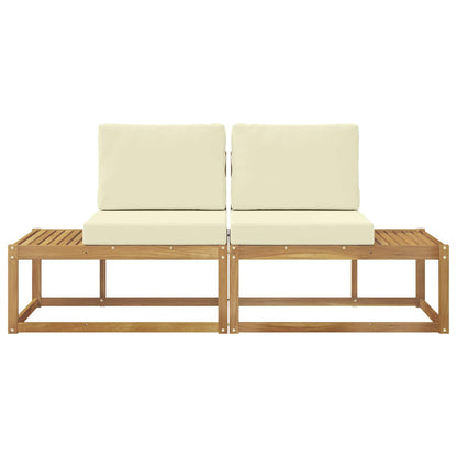Buiten Eind Sofa met kussen 2 Stuk Wit Massief Acaciahout