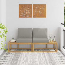 Buiten Eind Sofa met kussen 2 Stuk Wit Massief Acaciahout