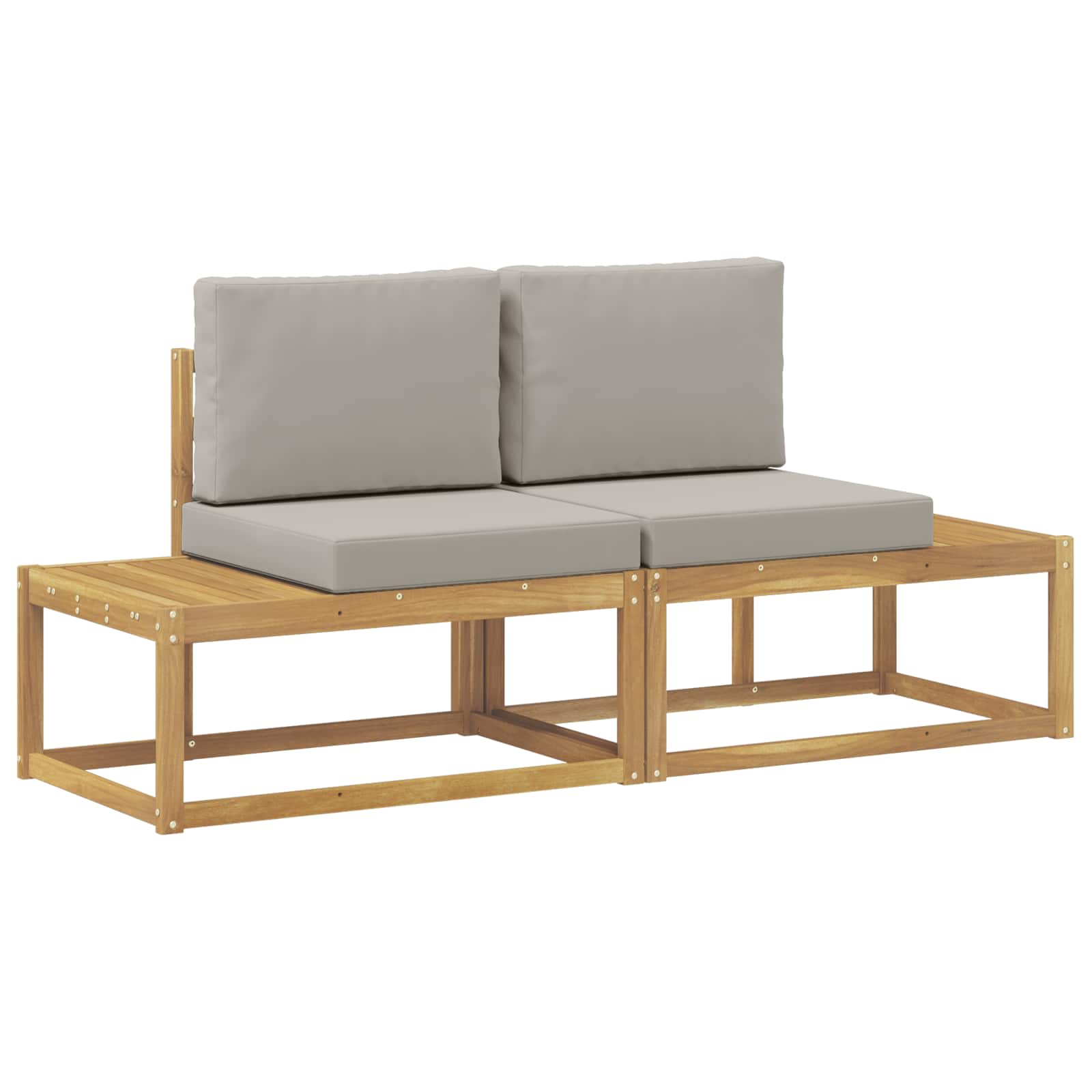 Buiten Eind Sofa met kussen 2 Stuk Wit Massief Acaciahout