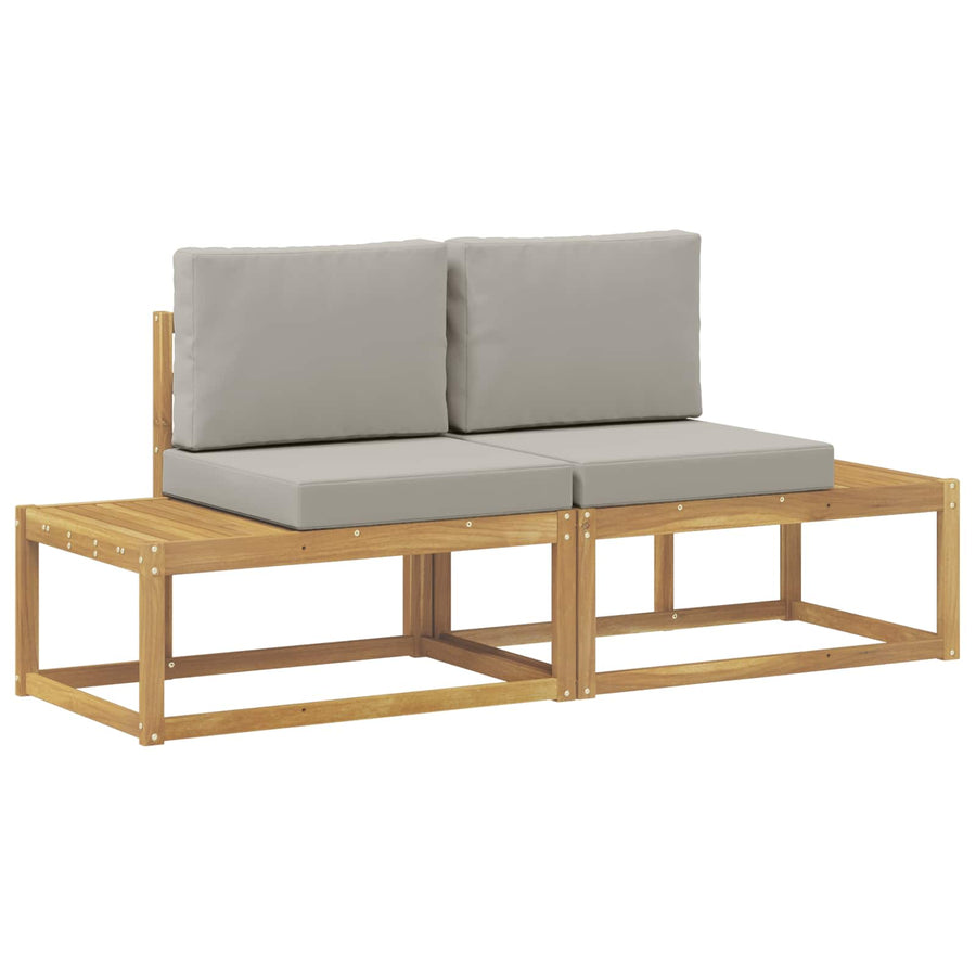 Buiten Eind Sofa met kussen 2 Stuk Wit Massief Acaciahout