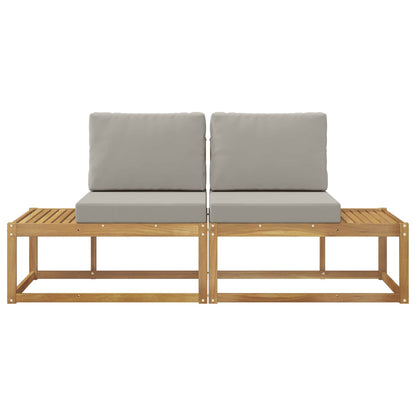 Buiten Eind Sofa met kussen 2 Stuk Wit Massief Acaciahout