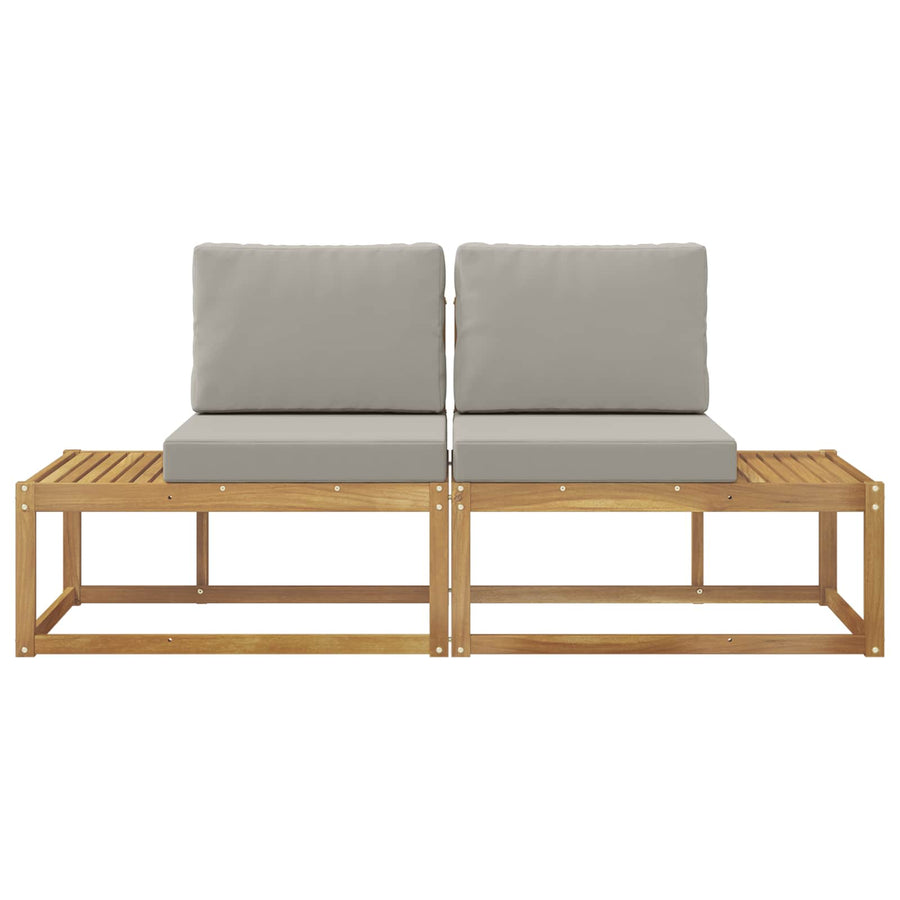 Buiten Eind Sofa met kussen 2 Stuk Wit Massief Acaciahout