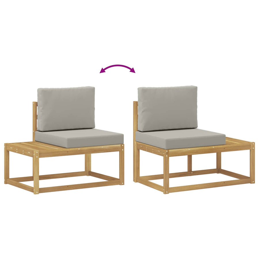 Buiten Eind Sofa met kussen 2 Stuk Wit Massief Acaciahout