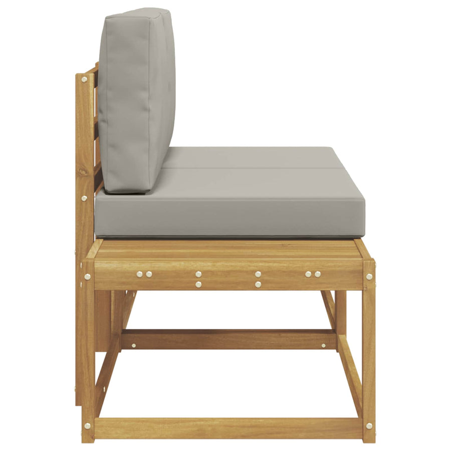 Buiten Eind Sofa met kussen 2 Stuk Wit Massief Acaciahout