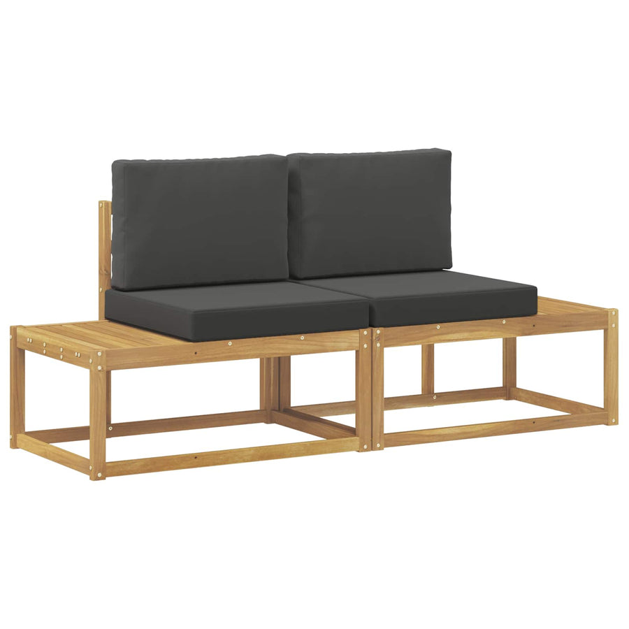 Buiten Eind Sofa met kussen 2 Stuk Wit Massief Acaciahout