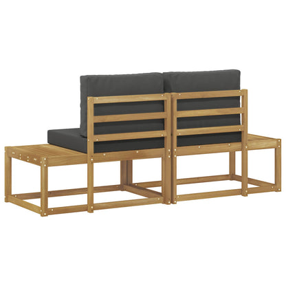 Buiten Eind Sofa met kussen 2 Stuk Wit Massief Acaciahout