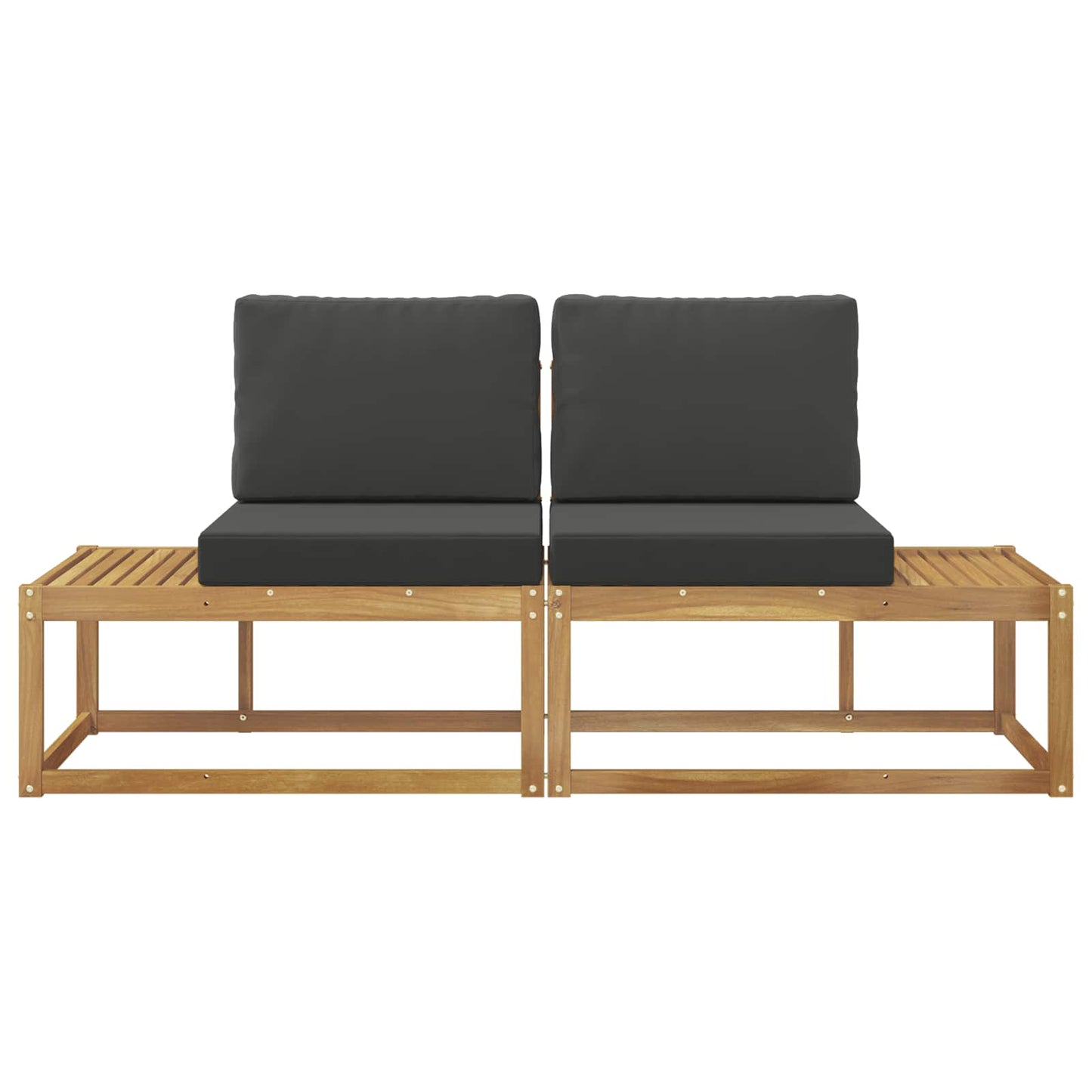 Buiten Eind Sofa met kussen 2 Stuk Wit Massief Acaciahout