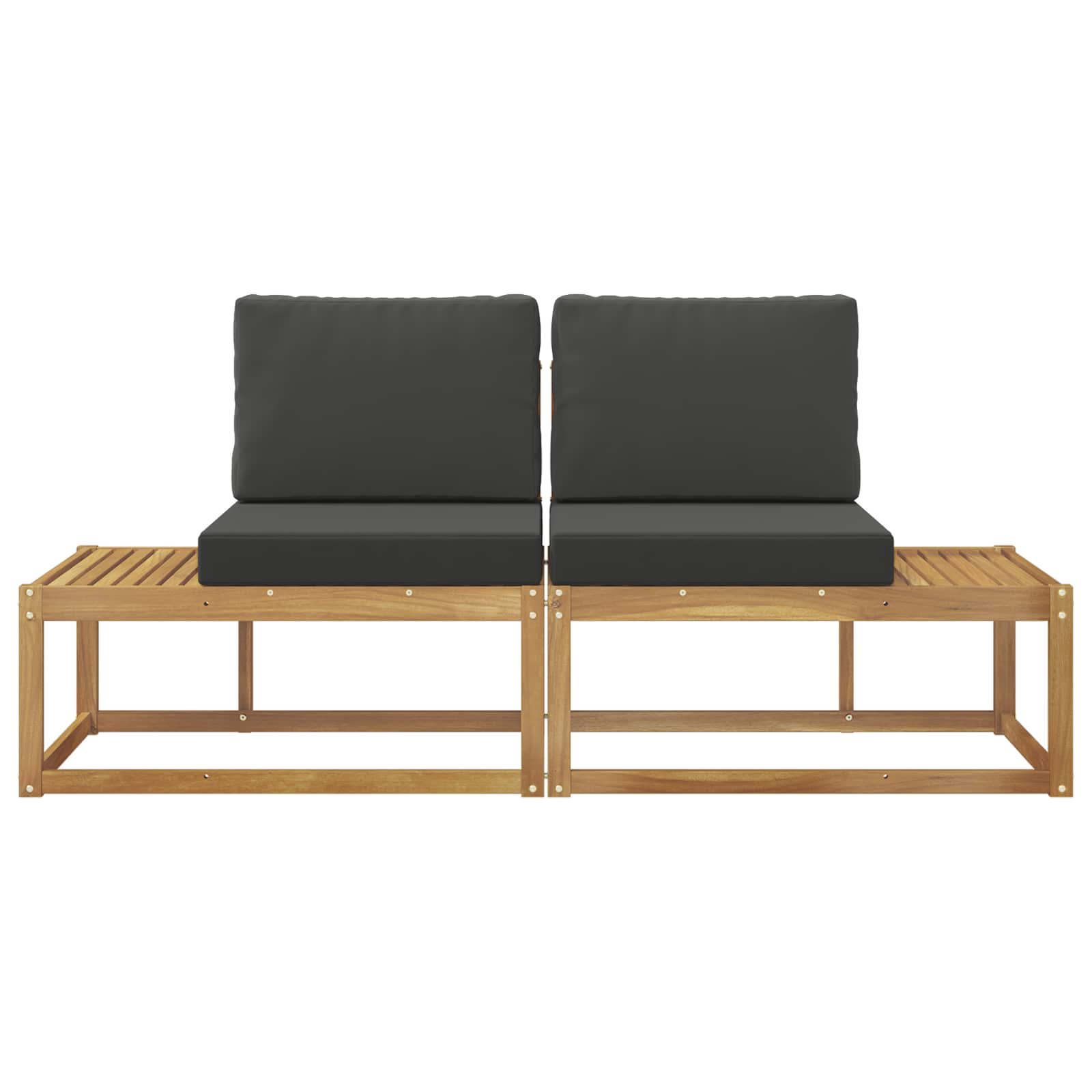 Buiten Eind Sofa met kussen 2 Stuk Wit Massief Acaciahout