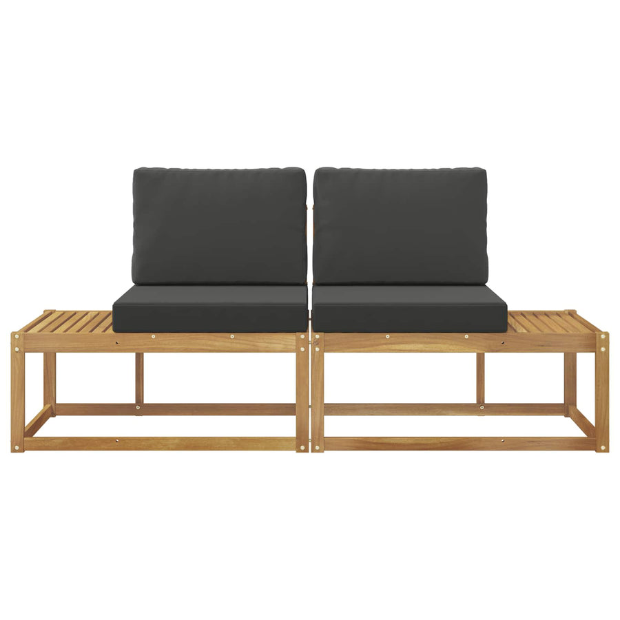Buiten Eind Sofa met kussen 2 Stuk Wit Massief Acaciahout