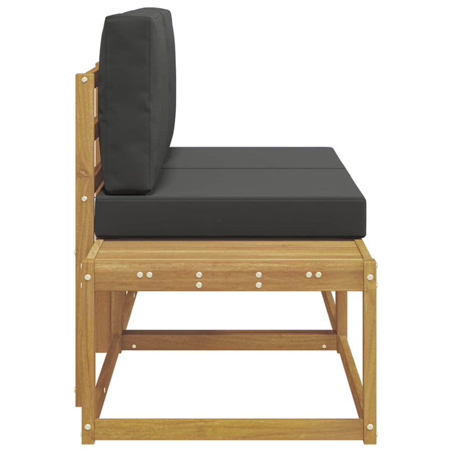Buiten Eind Sofa met kussen 2 Stuk Wit Massief Acaciahout