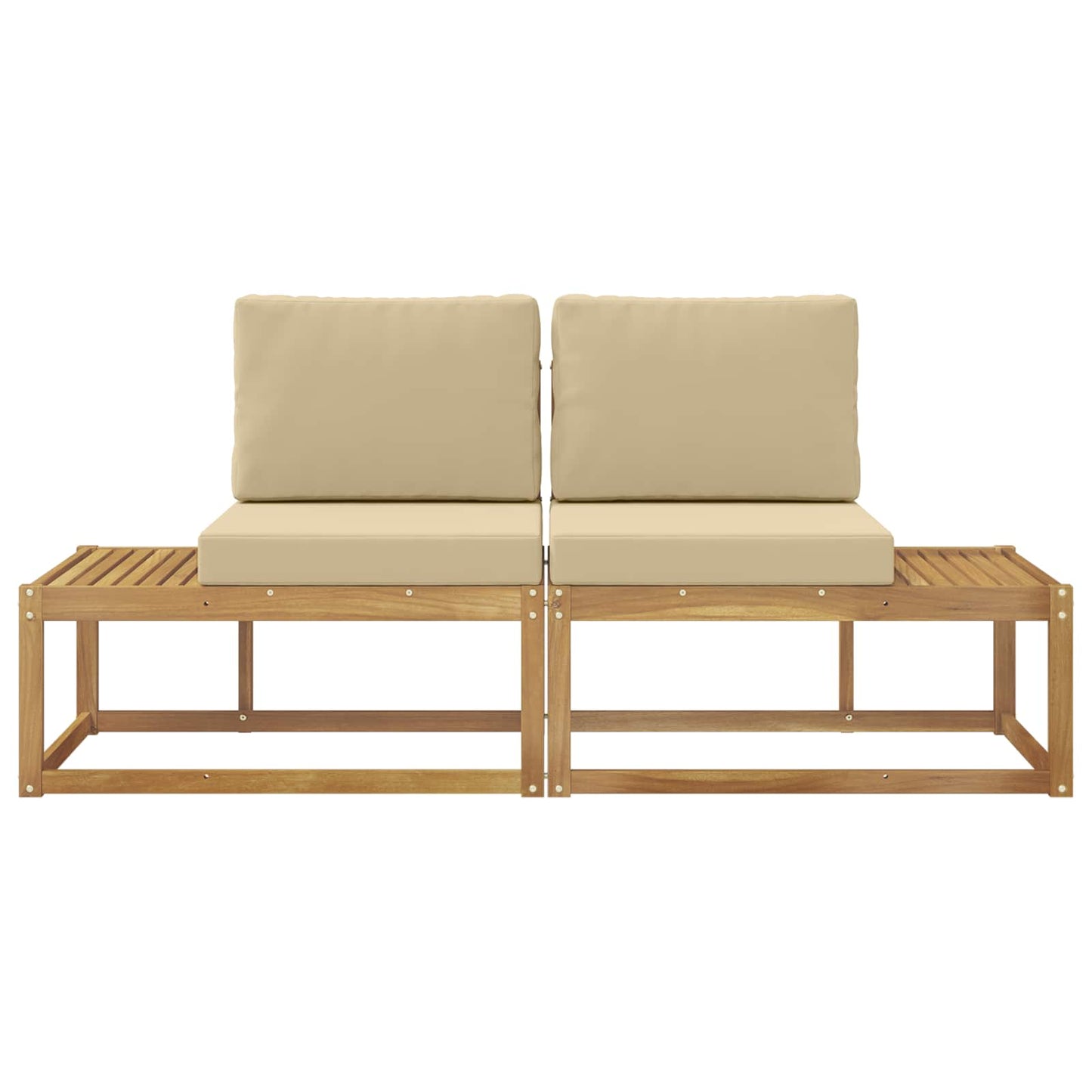 Buiten Eind Sofa met kussen 2 Stuk Wit Massief Acaciahout