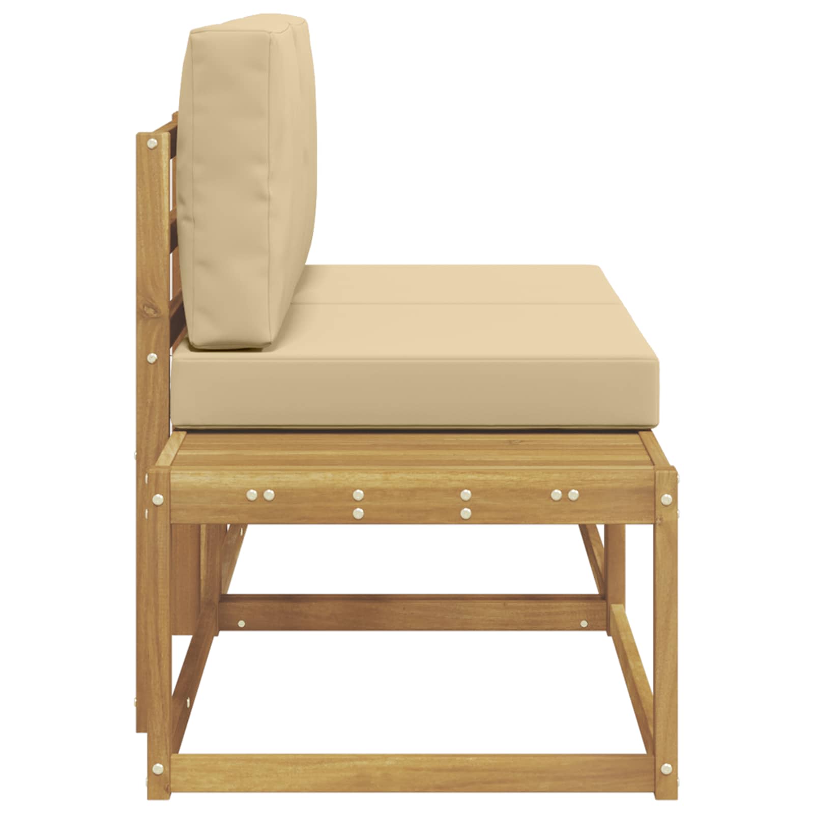 Buiten Eind Sofa met kussen 2 Stuk Wit Massief Acaciahout