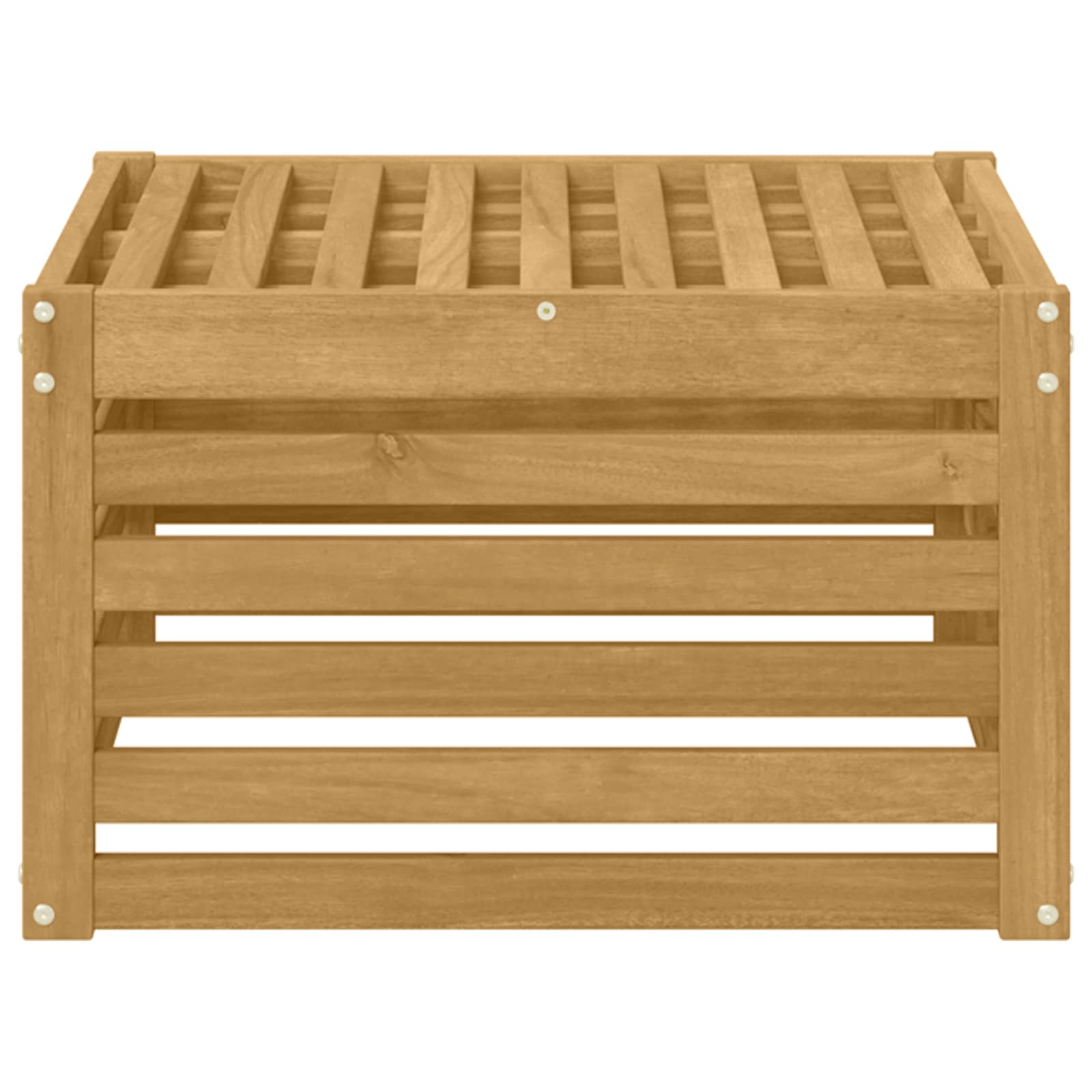 Buiten Voetenbank Massief Acaciahout Wit 59 x 59 x 37 cm