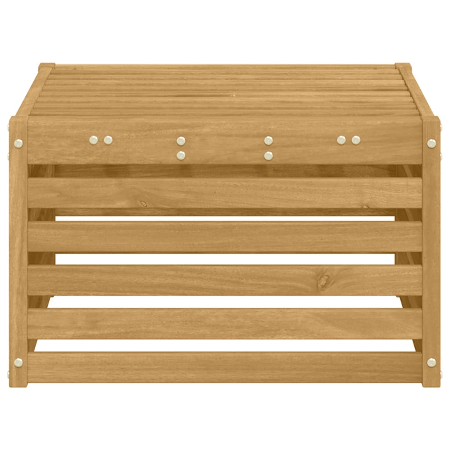 Buiten Voetenbank Massief Acaciahout Wit 59 x 59 x 37 cm