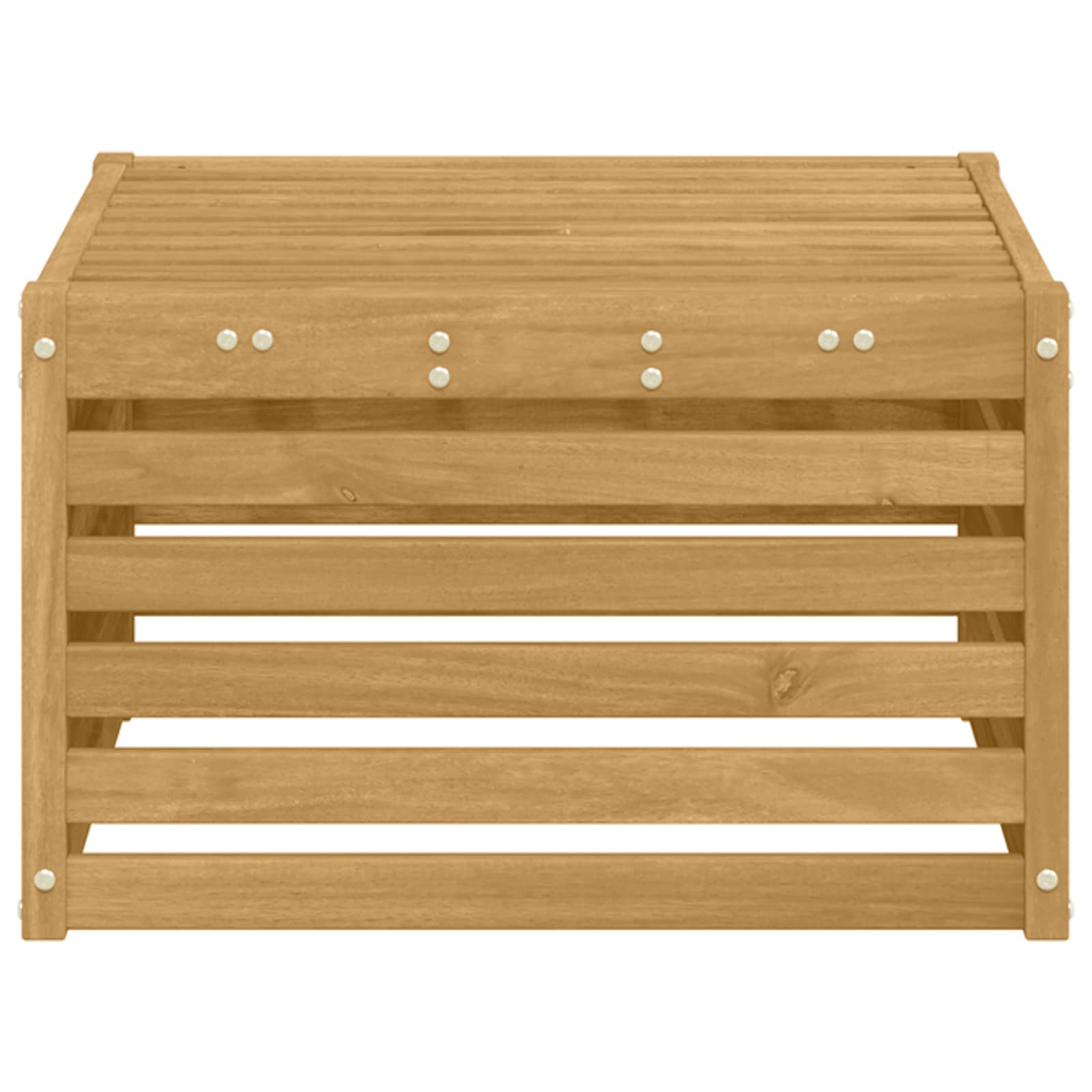 Buiten Voetenbank Massief Acaciahout Wit 59 x 59 x 37 cm