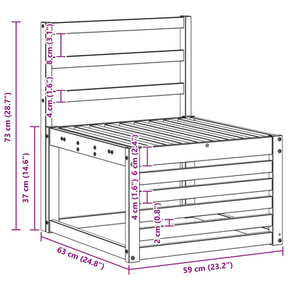 Buiten Midden Sofa Massief Acaciahout Wit 63 x 59 x 73 cm