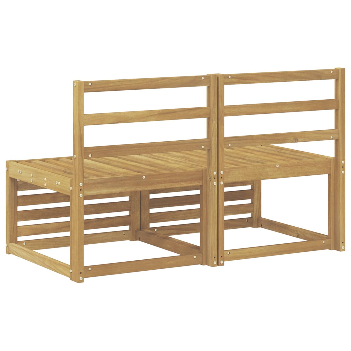 2 Stuk Buiten Midden Sofa Massief Acaciahout Wit