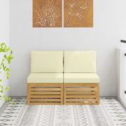 Midden sofa massief acaciahout wit 63x59x73 cm