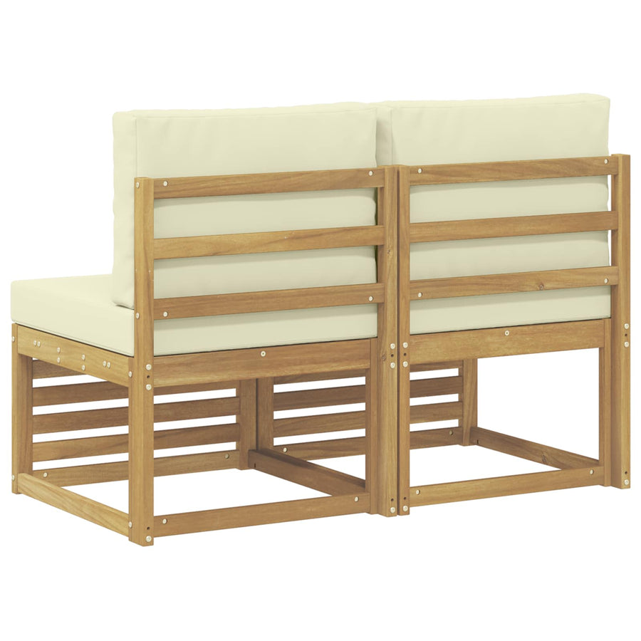 2 Stuk Buiten Midden Sofa Massief Acaciahout Wit