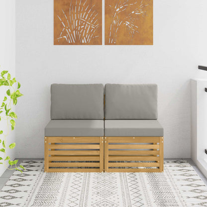 2 Stuk Buiten Midden Sofa Massief Acaciahout Wit