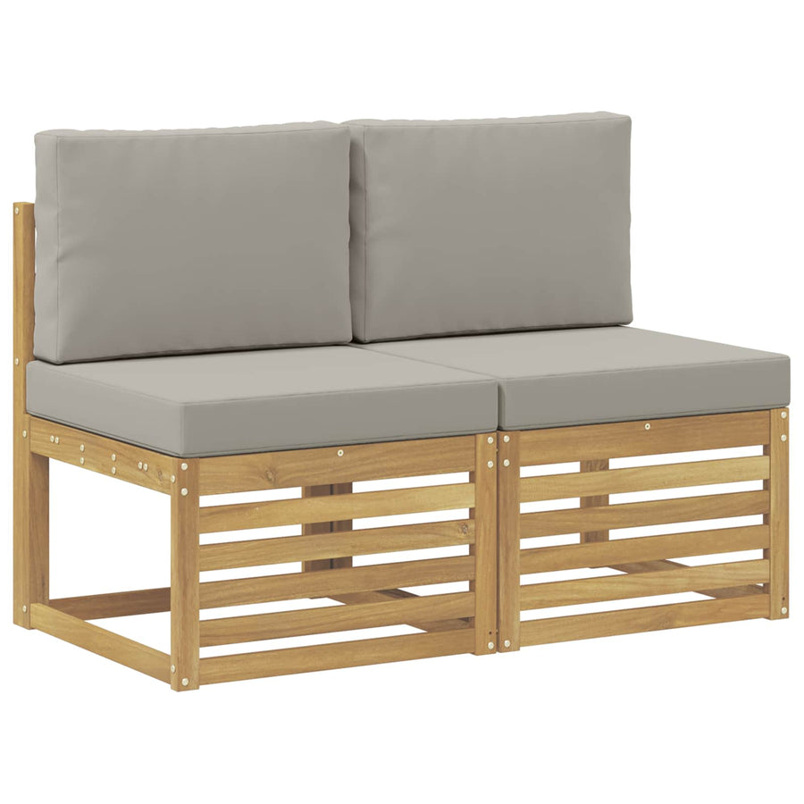 2 Stuk Buiten Midden Sofa Massief Acaciahout Wit