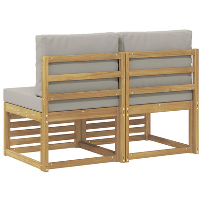2 Stuk Buiten Midden Sofa Massief Acaciahout Wit