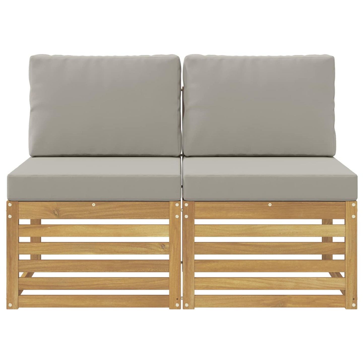 2 Stuk Buiten Midden Sofa Massief Acaciahout Wit