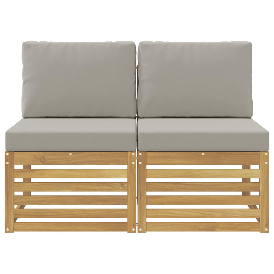 2 Stuk Buiten Midden Sofa Massief Acaciahout Wit
