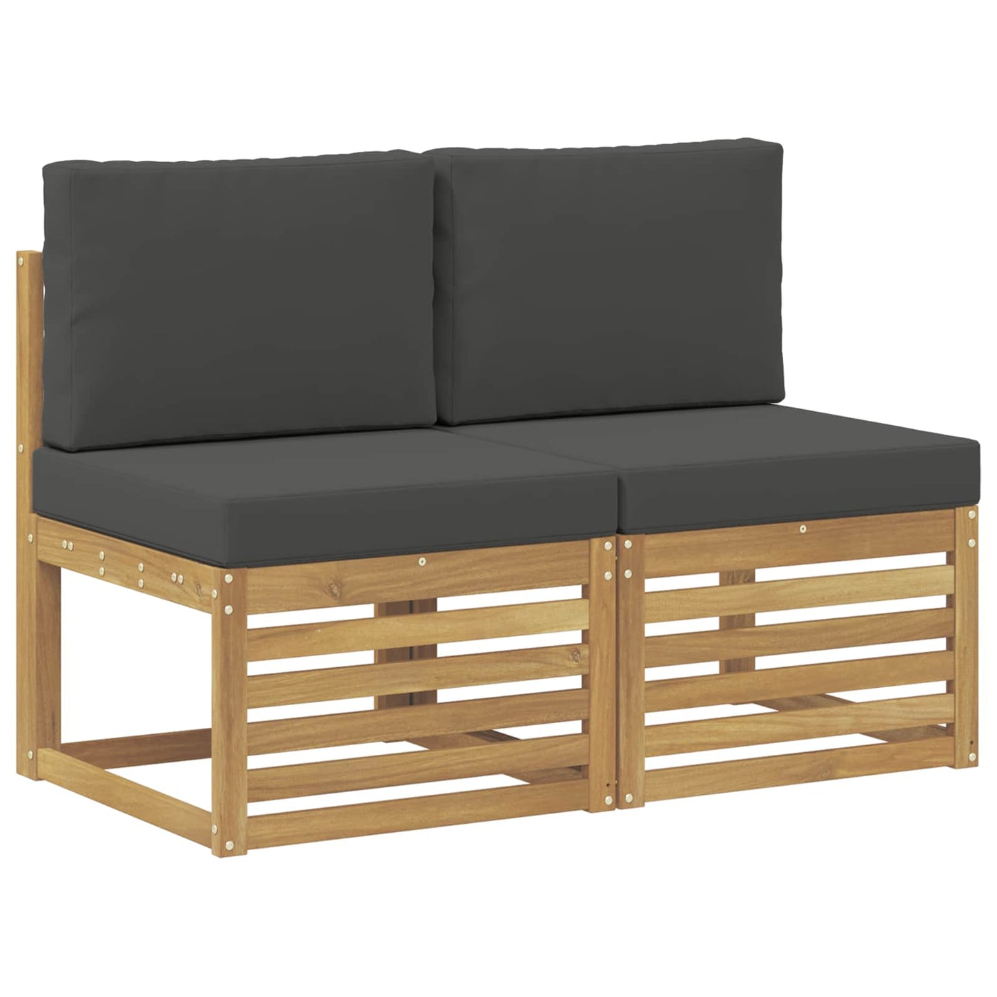 2 Stuk Buiten Midden Sofa Massief Acaciahout Wit