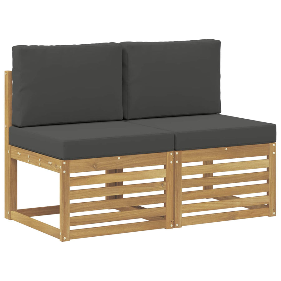 2 Stuk Buiten Midden Sofa Massief Acaciahout Wit