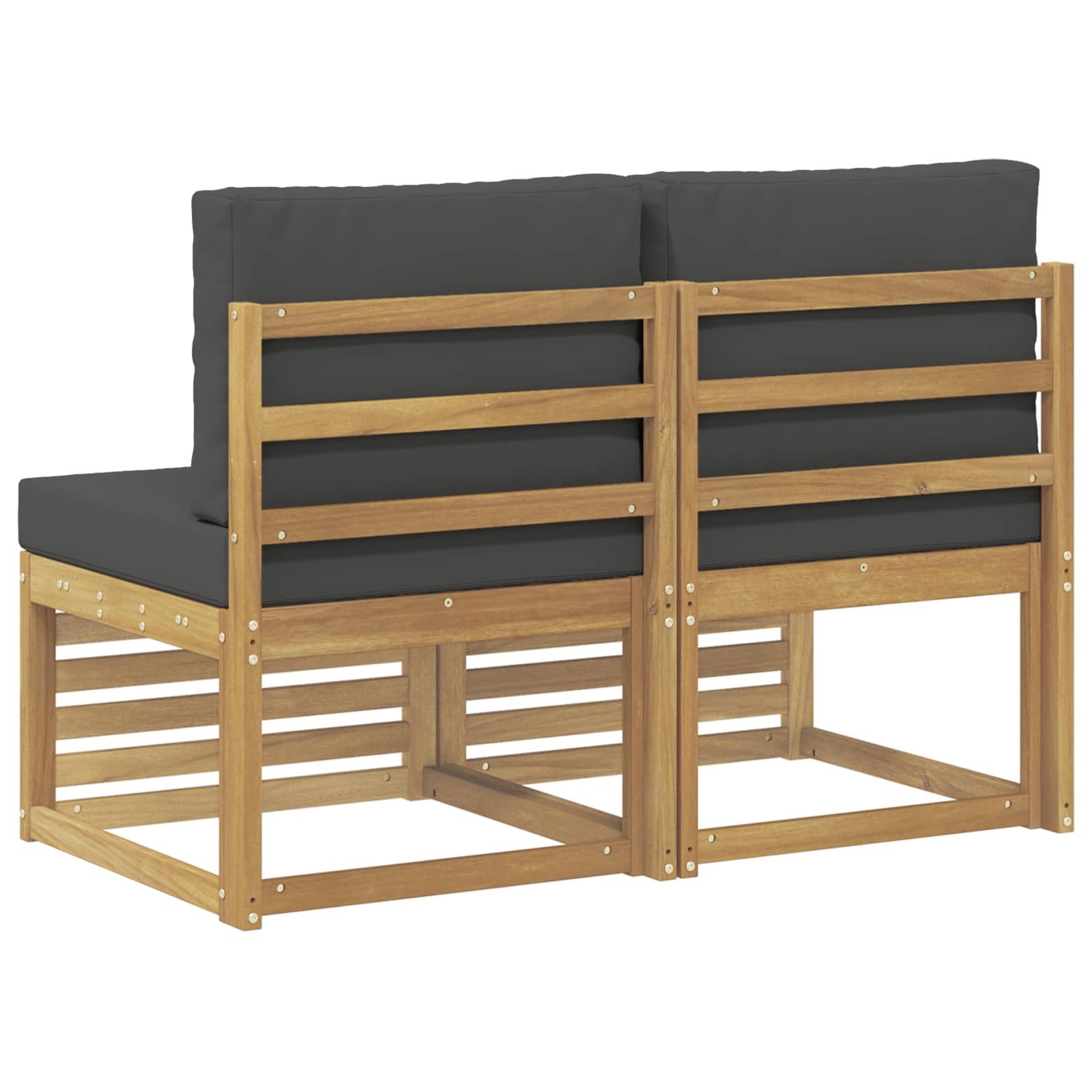 2 Stuk Buiten Midden Sofa Massief Acaciahout Wit