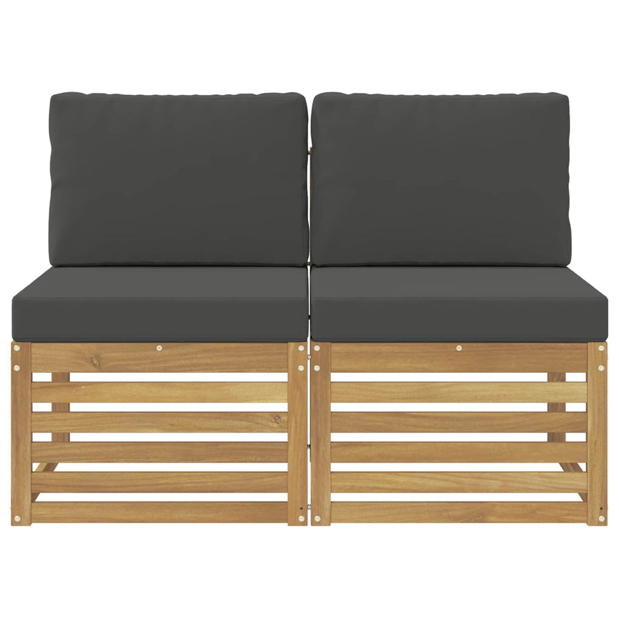 2 Stuk Buiten Midden Sofa Massief Acaciahout Wit