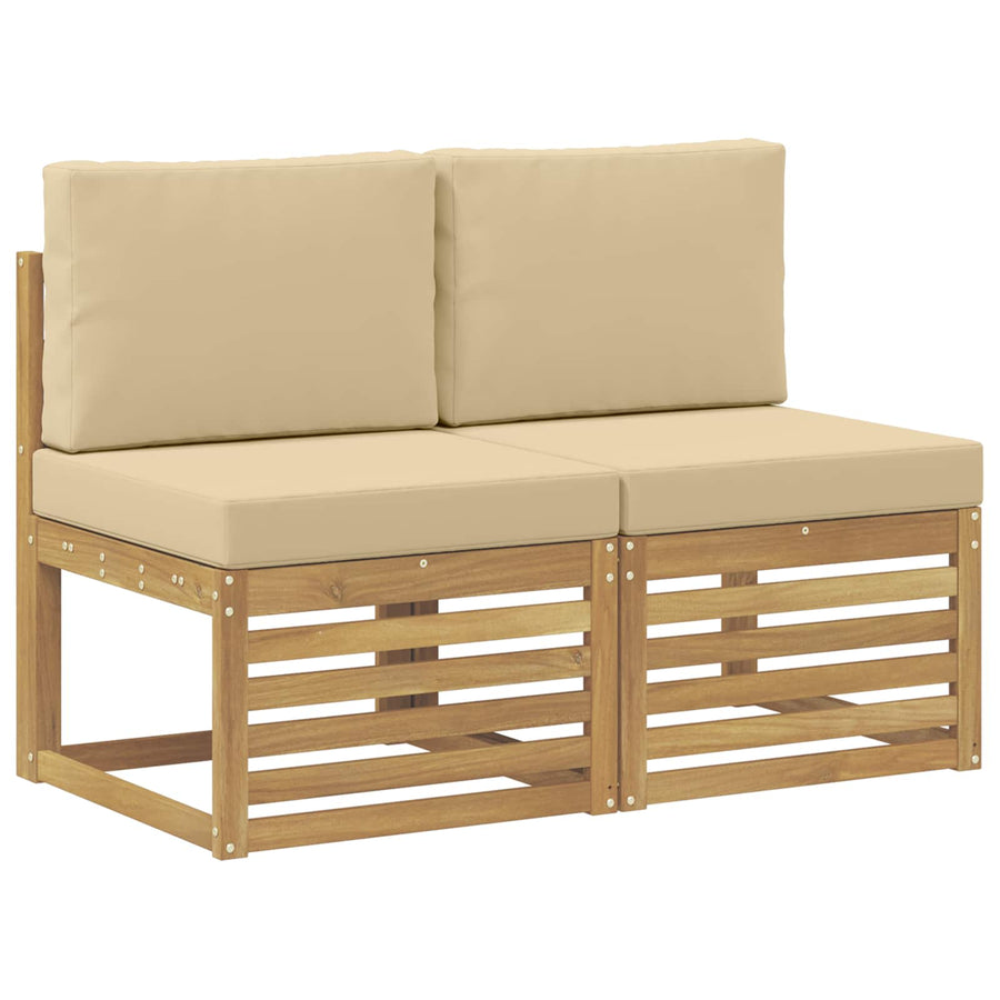 2 Stuk Buiten Midden Sofa Massief Acaciahout Wit