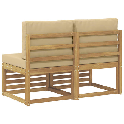 2 Stuk Buiten Midden Sofa Massief Acaciahout Wit