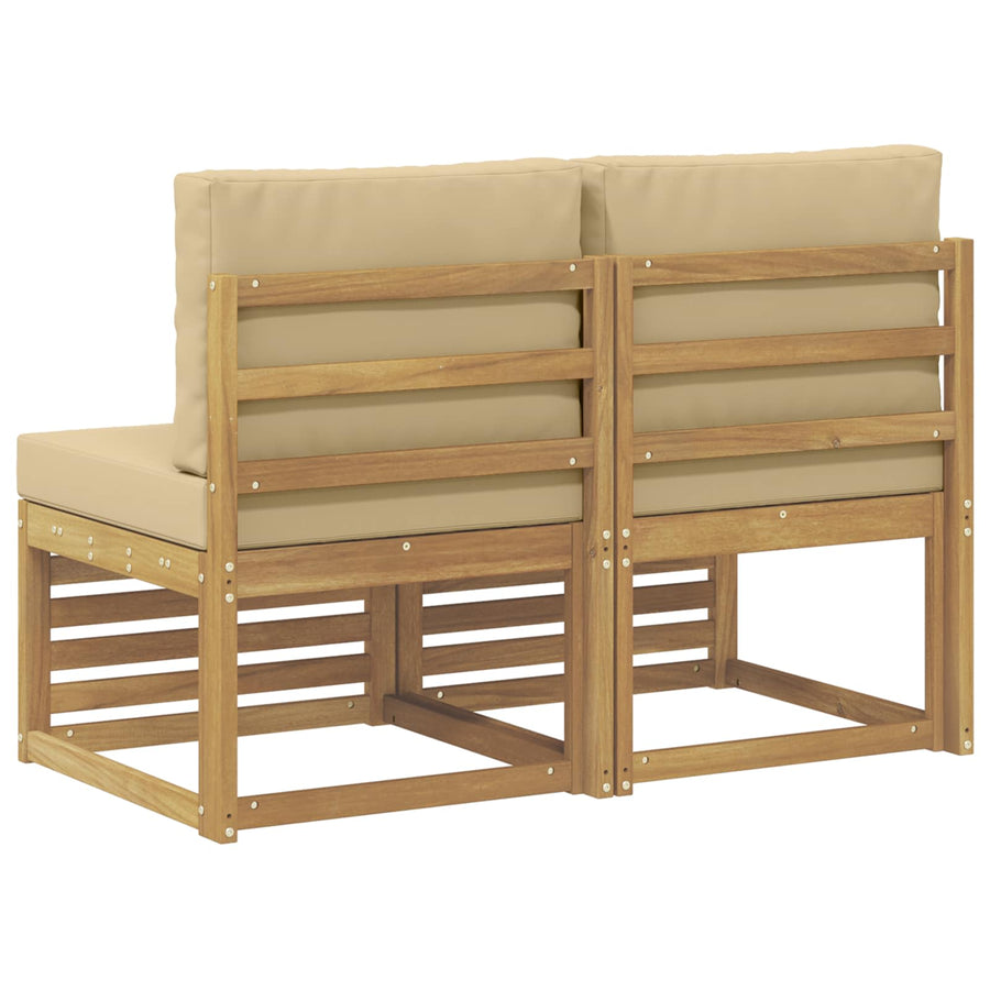 2 Stuk Buiten Midden Sofa Massief Acaciahout Wit