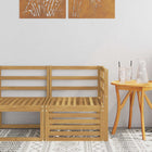 Hoekbank massief acaciahout wit 63x63x73 cm
