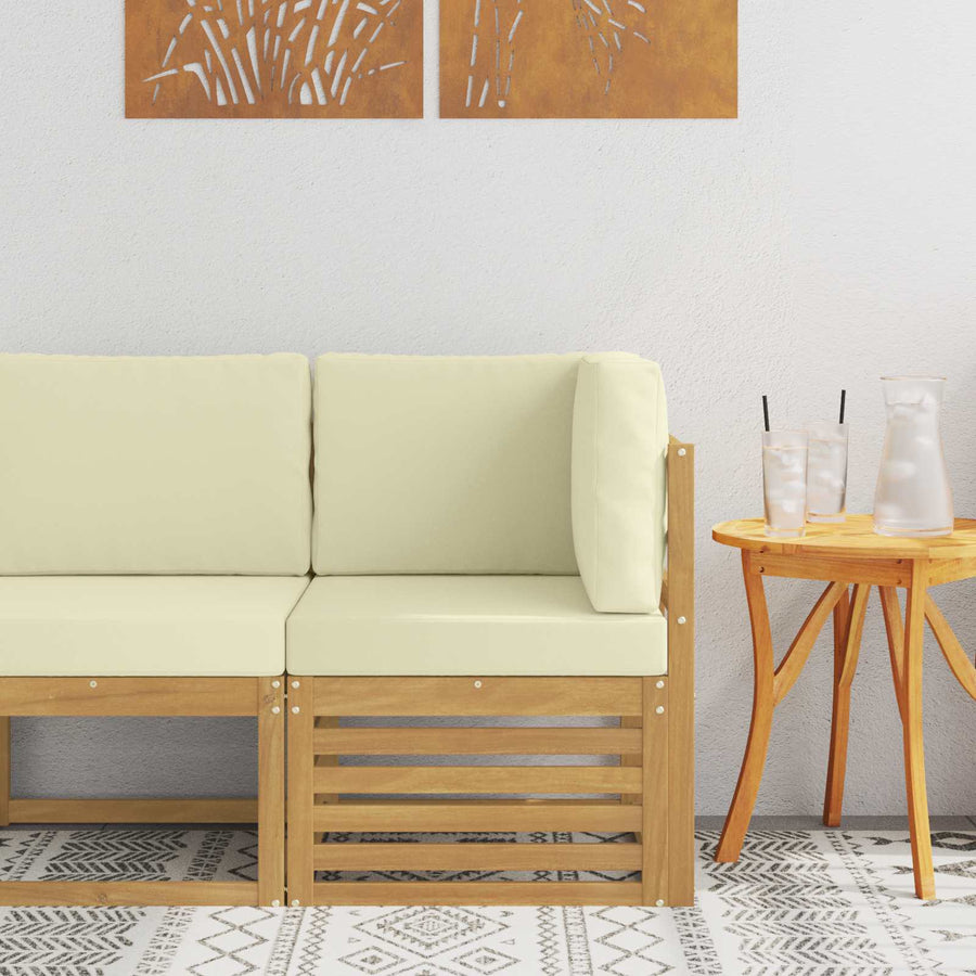 Buiten Hoek Sofa Massief Acaciahout Wit