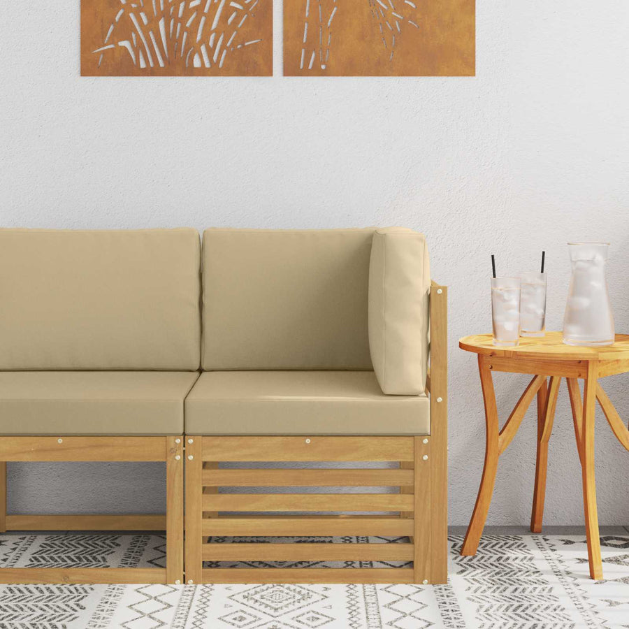 Buiten Hoek Sofa Massief Acaciahout Wit