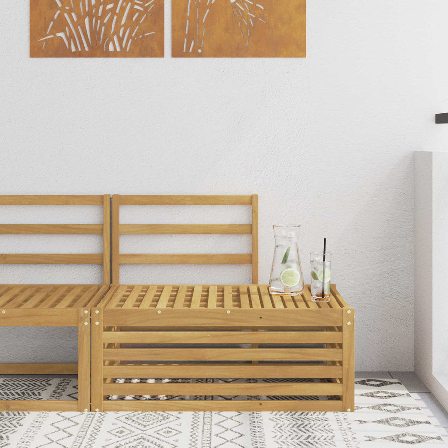 Buiten bankenset Wit 91 x 63 x 73 cm Massief Acaciahout