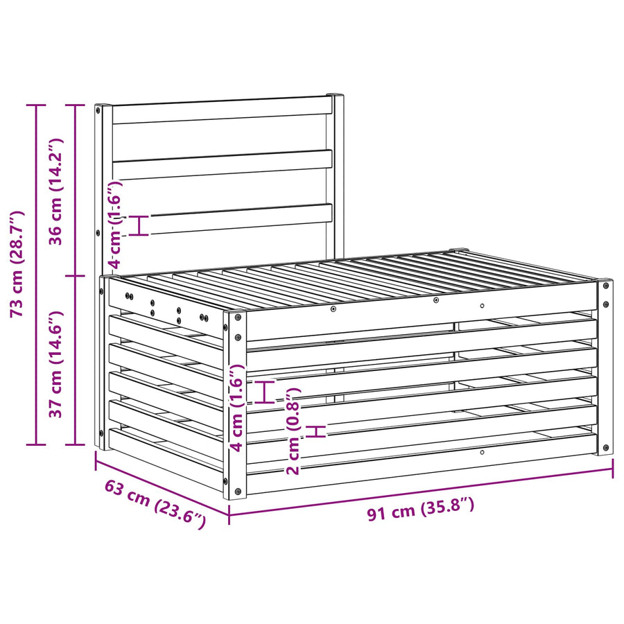 Buiten bankenset Wit 91 x 63 x 73 cm Massief Acaciahout
