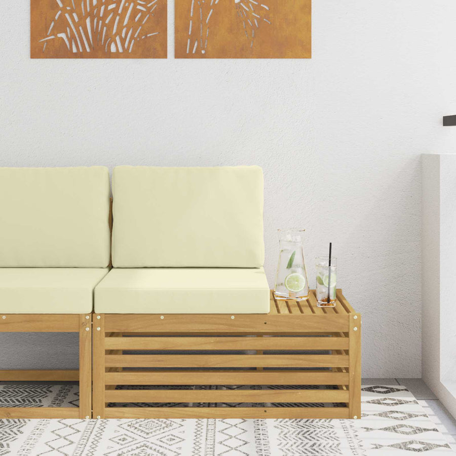 Tuin Sectiesofa Eenheden Wit en crèmekleurig 91 x 63 x 73 cm