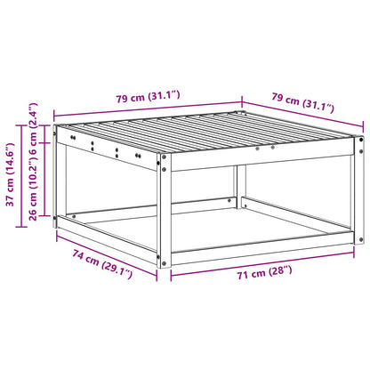 Buiten Voetenbank Massief Acaciahout Wit 79 x 79 x 37 cm