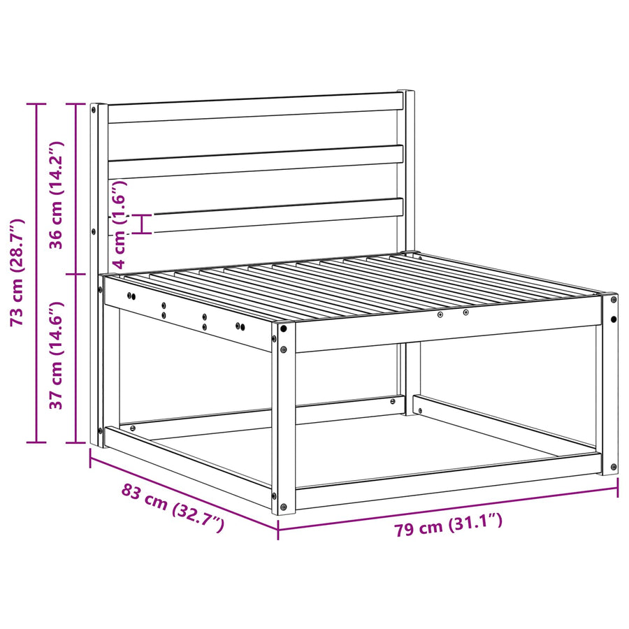 Buiten Midden Sofa Wit 79 x 83 x 73 cm