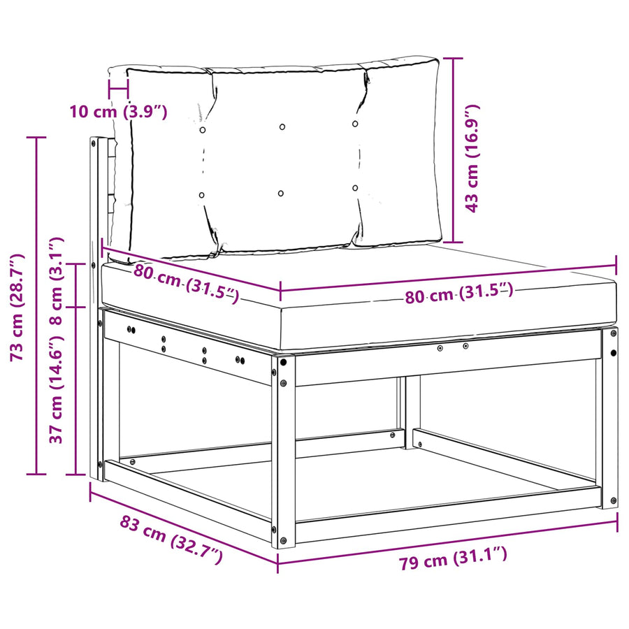 Buiten Midden Sofa Polyester Wit