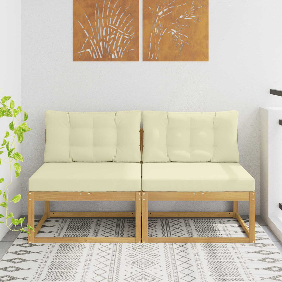 2 Stuk Buiten Midden Sofa Polyester Wit